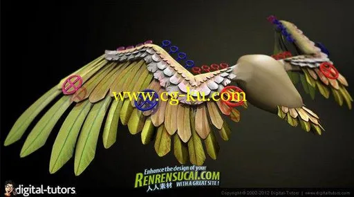 《3dsMax2012翅膀骨骼绑定》Digital-Tutors Rigging Wings in 3ds Max 2012的图片1