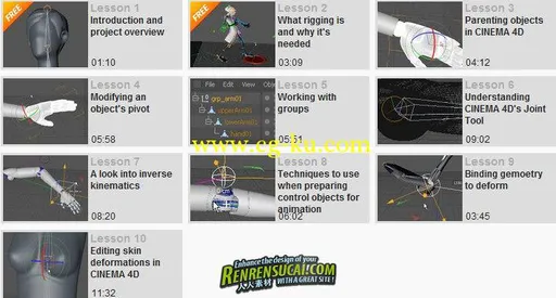《CINEMA 4D骨骼绑定教程》Digital-Tutors Beginner’s Guide to Rigging in CINEMA 4D的图片1