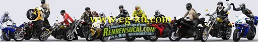 《摩托车手3D模型合辑》3DRT Bikes Collection 3D Models的图片3