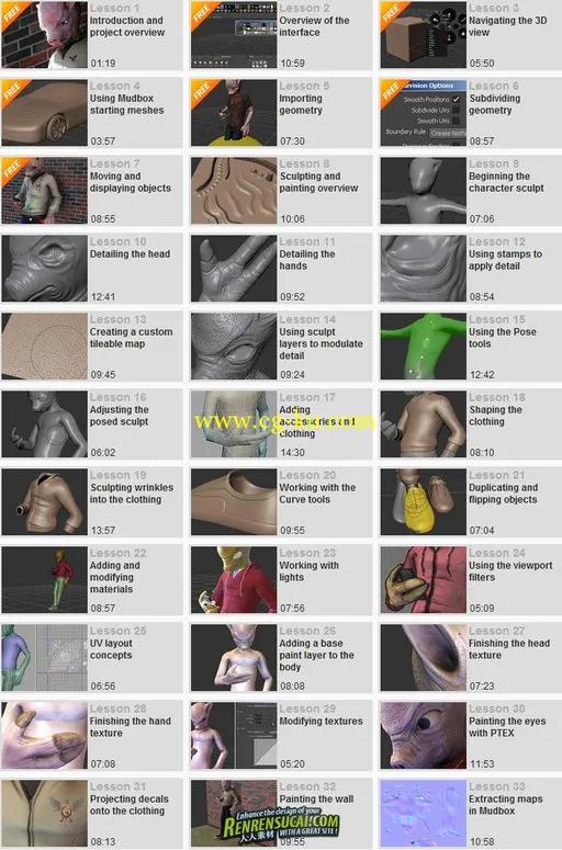 《MUDBOX 2013入门宝典教程》Digital-Tutors Introduction to Mudbox 2013的图片1