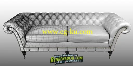 《3dsmax沙发建模渲染教程》CG-Blog Modeling and Rendering a Chesterfield Sofa的图片3