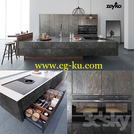 Kitchen Zeyko Forum Stone Oceangreen的图片1