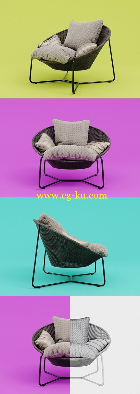 Morocco Armchair 3d Model的图片1