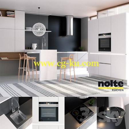 Kitchen NOLTE Glas Tec Satin + Sigma Lack (vray GGX,corona PBR)的图片1