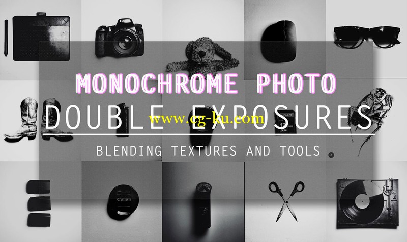 Monochrome Photo Double Exposures | Blending Textures And Tools的图片1