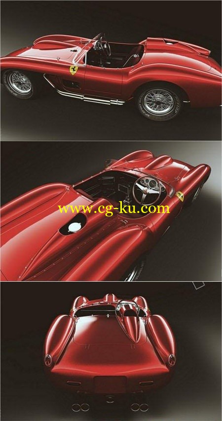 Ferrari 250 TestaRossa 3D Model的图片1