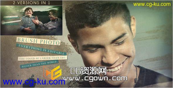 复古水墨笔刷图片展示 Videohive Brush Photo AE模的图片1