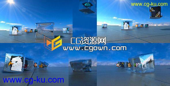 玻璃盒子LOGO弹跳动画Videohive Bounce AE模板的图片1