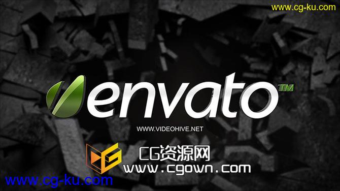 标志突破墙而出Videohive Logo Breakthrough AE模板的图片1