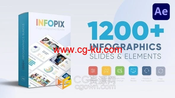 Infographics Pack 1200 AE脚本预设包信息图表与元素动画的图片1