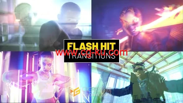 16种快速闪屏冲击过渡效果Flash Hit Transitions-PR模板的图片1