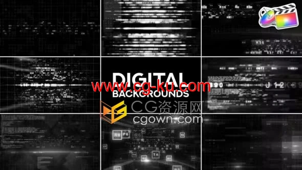 FCPX插件8组数字信息动画背景视频素材Digital Backgrounds的图片1