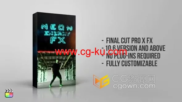 FCPX插件生成动感霓虹发光线条动画Neon Energy FX的图片1