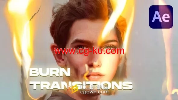 Burn Transitions 20个烧纸火焰燃烧过渡-AE模板的图片1