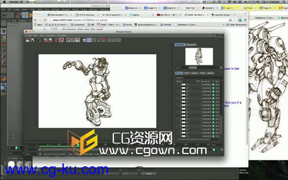 灰猩猩C4D教程－渲染素描和卡通风格效果 带模型的图片1