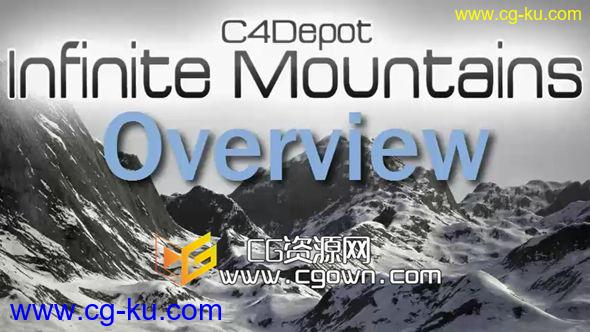 C4D预设快速无限山脉场景 Cinema 4D Infinite Mountains 带使用教程的图片1