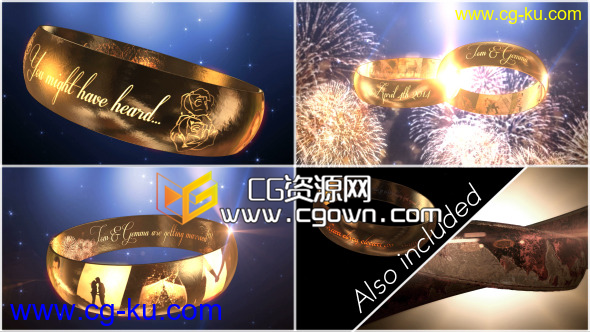 结婚戒指邀请 Videohive Wedding Ring Invitation – E3D AE模板的图片1