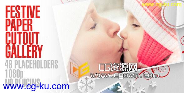 喜庆剪纸图库相册 Videohive Festive Paper Cutouts Gallery AE模板的图片1