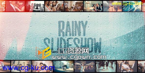 整个婚礼过场照片展示相册 Videohive Rainy Slideshow AE模板的图片1