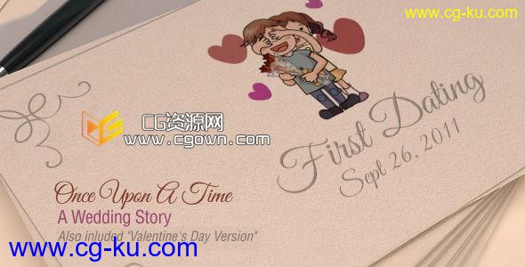 曾经有一段婚礼的故事视频 VideoHive Once Upon A Time – A Wedding Story AE模板的图片1