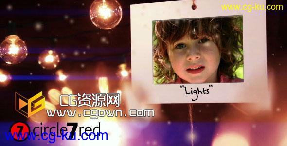 温暖的灯光与老式帧效果展示相片 VideoHive Lights 6736982 AE模板的图片1