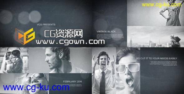 经典色复古黑色-照片幻灯片 Videohive Vintage Black – A Photo Slideshow AE模板的图片1