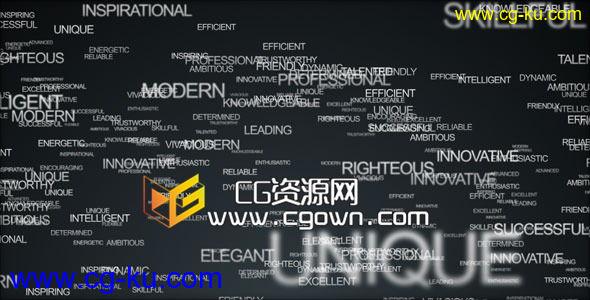 文本汇聚成标志片头 Videohive Words Logo Animation 81667 AE模板的图片1