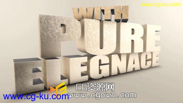 巨大的优雅的三维宣传语 Videohive Huge Elegant 3D Titles AE模板的图片1