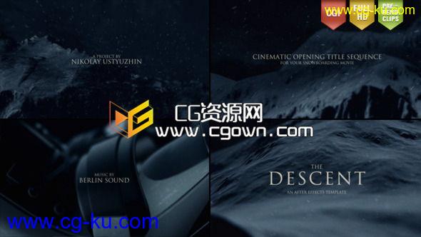 电影《黑暗侵袭》开场片头 Videohive The Descent (Cinematic Titles) AE模板的图片1