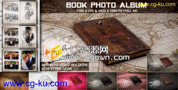 复古素描风格本书相册 Videohive Book Photo Album AE模板的图片1