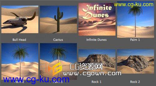 C4D预设快速无限沙漠和沙丘景观场景 Infinite Dunes for Cinema 4D的图片1