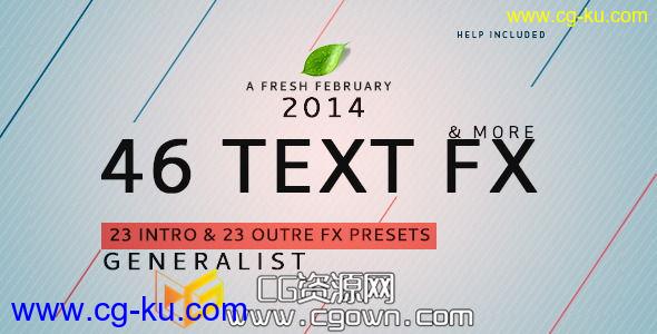 46种文本动画预设 Videohive Text Fx Generalist! AE模板的图片1