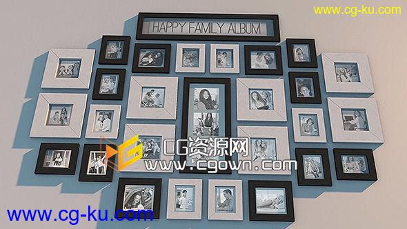 家庭生活照片墙展示 Videohive Family Photowall AE模板的图片1