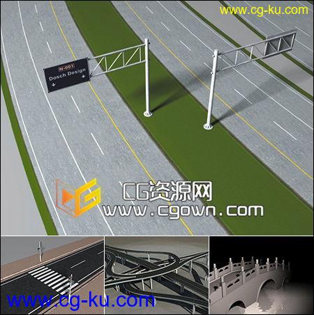3ds max 立交桥 高速公路 3D模型 Road and Bridge的图片1