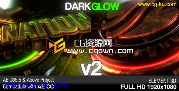 黑暗中发光标志演绎片头 Videohive Dark Glow Logo Reveal v2 AE模板的图片1