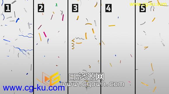 AE/C4D五彩纸屑预设文件包 Free Confetti Pack 5 Rigs的图片1