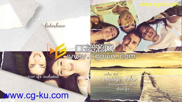 撕裂幻灯片 Videohive Torn Slideshow – Image/Video AE模板的图片1