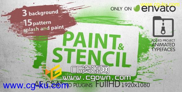 很有意思油漆印章动画 Videohive Paint & Stencil AE模板的图片1