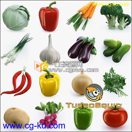 多种蔬菜3D模型 TurboSquid – Collection of Vegetables的图片1