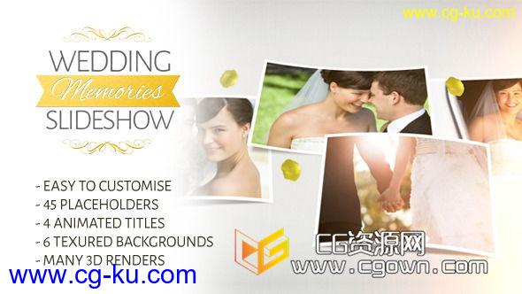 婚礼回忆幻灯片 经典优雅感性 Videohive Wedding Memories Slideshow AE模板的图片1