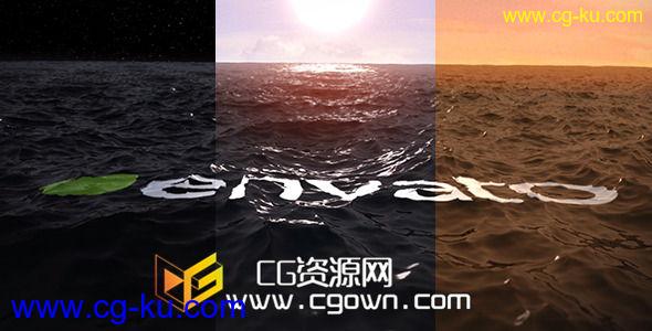 海洋水标志演绎片头 Videohive Ocean Water Logo Ident AE模板的图片1