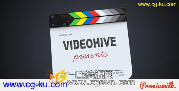 电影场记板标志演绎 转场 Videohive Filmslate Logo Opener AE模板的图片1