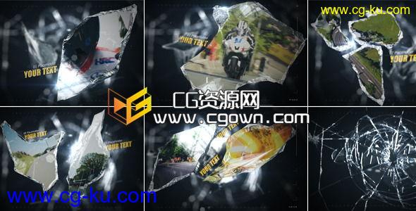 玻璃碎片 断裂特效 企业宣传片 Videohive Glass Shard AE模板的图片1