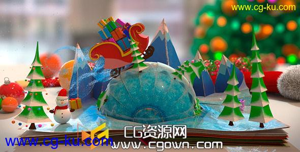 圣诞快乐 立体卡片书 新年快乐 Videohive Christmas Pop-Up Book AE模板的图片1