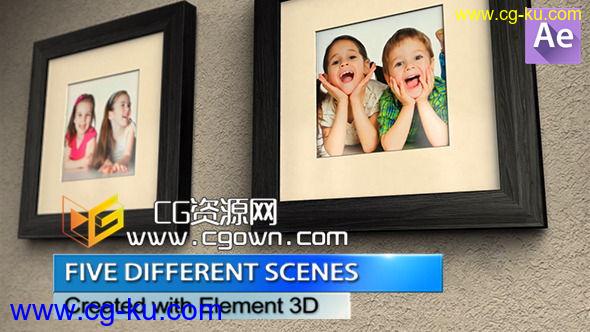 照片墙图库 3D相框纪念日照片 Videohive Photo Wall Gallery 5909183 AE模板的图片1