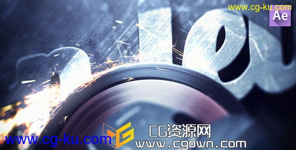 钢铁研磨机 工业标志揭示 火花片头过渡 Videohive Iron Letters AE模板的图片1