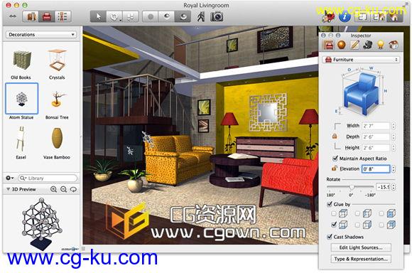 室内设计三维软件 Live Interior 3D Pro v2.9.5 for Mac OSx的图片1