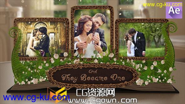 婚礼相册书籍翻页 太生动动画 Videohive Wedding Album Pop up Book AE模板的图片1