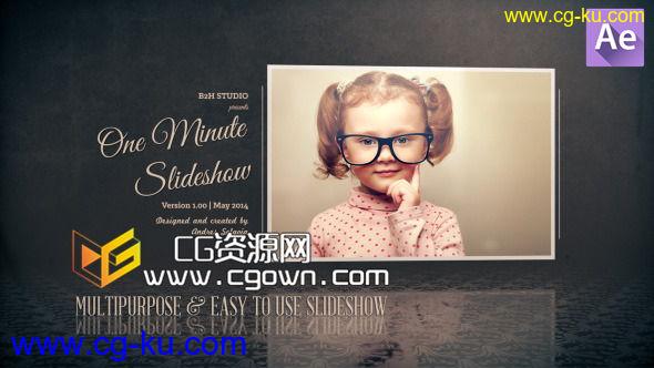 特别活动 复古旅游照片 产品幻灯片 Videohive One Minute Slideshow AE模板的图片1