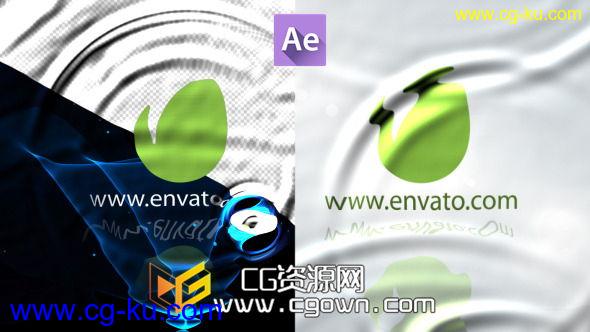 优雅水波纹流体标志动画 Videohive Elegance Water Ripple Logo AE模板的图片1